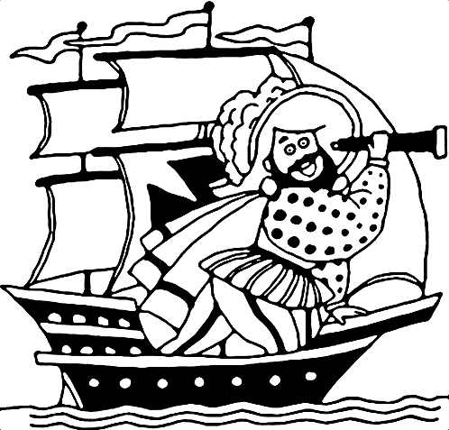 Plansa de colorat cu Pirati 34 28